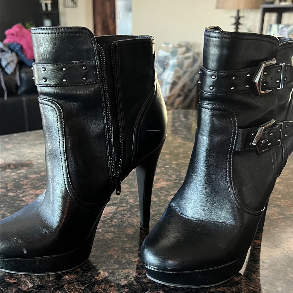 G by Guess Black Heeled Boots